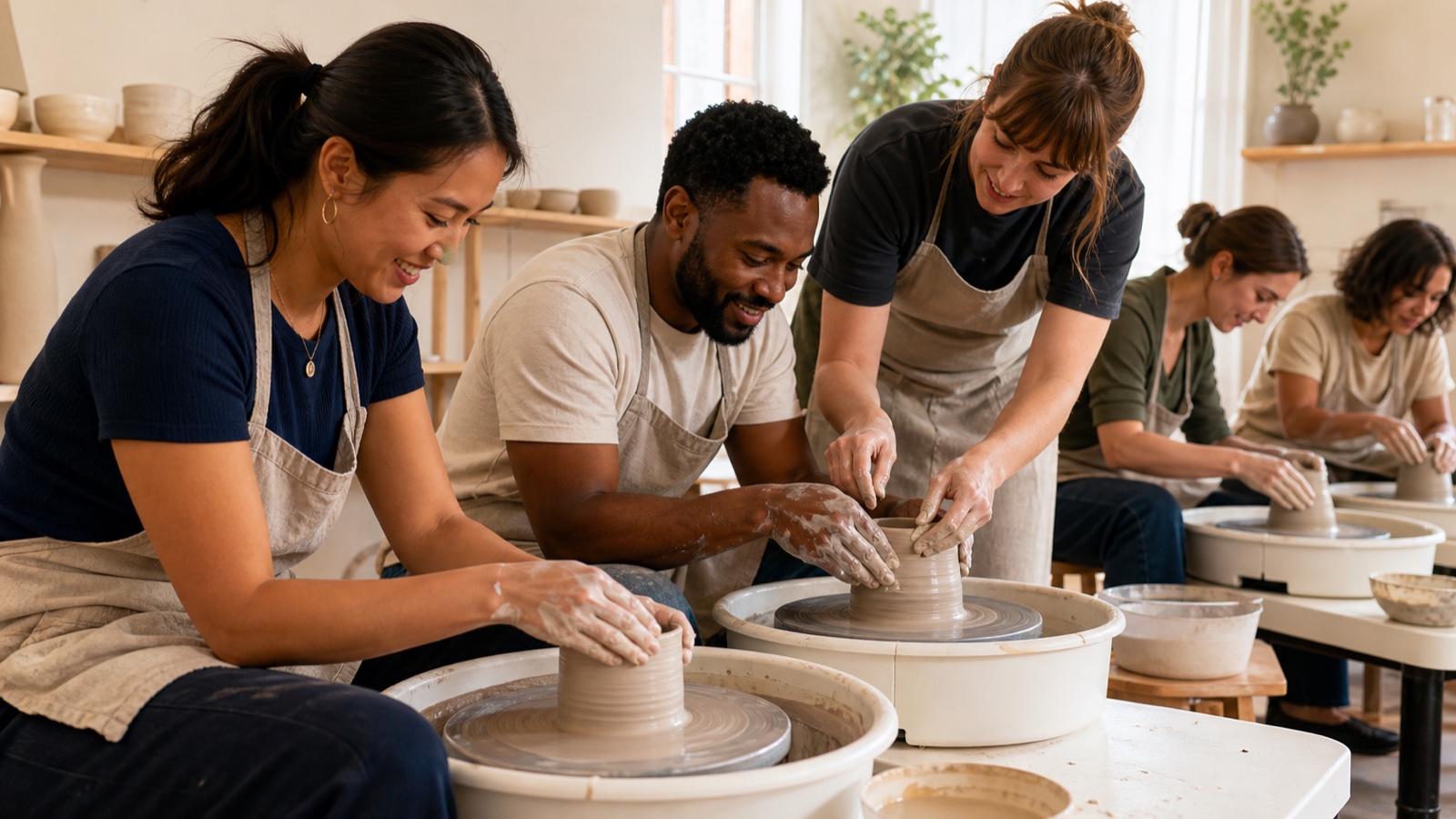 Pottery experience with clay